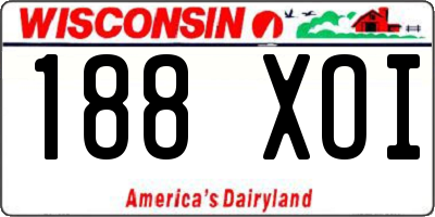 WI license plate 188XOI