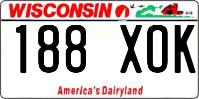 WI license plate 188XOK