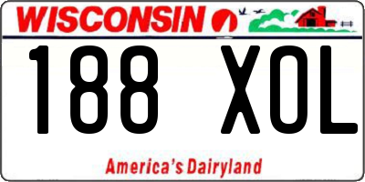 WI license plate 188XOL