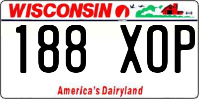 WI license plate 188XOP