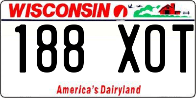WI license plate 188XOT