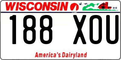WI license plate 188XOU