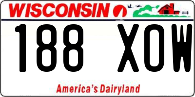 WI license plate 188XOW