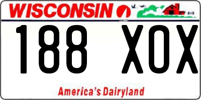 WI license plate 188XOX