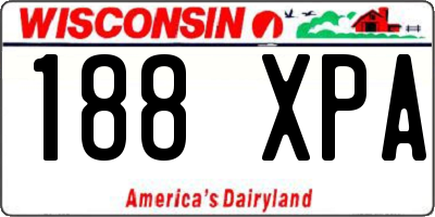 WI license plate 188XPA
