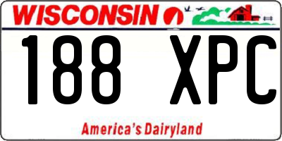 WI license plate 188XPC