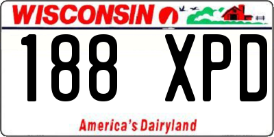 WI license plate 188XPD