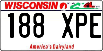 WI license plate 188XPE