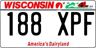 WI license plate 188XPF
