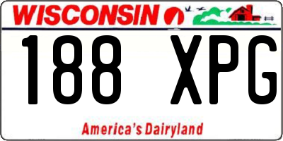 WI license plate 188XPG