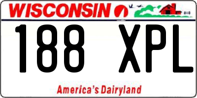 WI license plate 188XPL