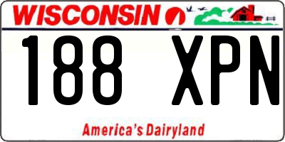 WI license plate 188XPN