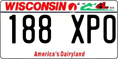 WI license plate 188XPO