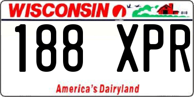 WI license plate 188XPR