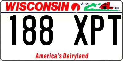 WI license plate 188XPT