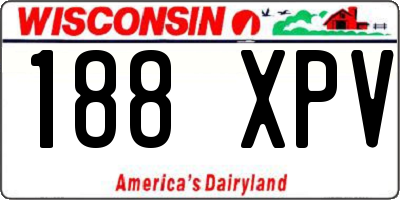 WI license plate 188XPV