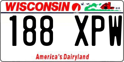 WI license plate 188XPW