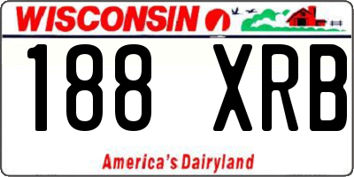 WI license plate 188XRB