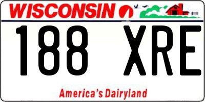 WI license plate 188XRE