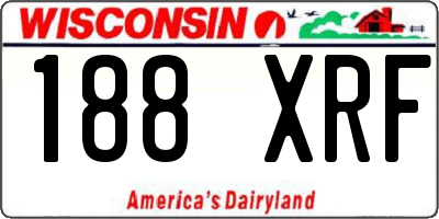 WI license plate 188XRF