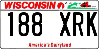 WI license plate 188XRK