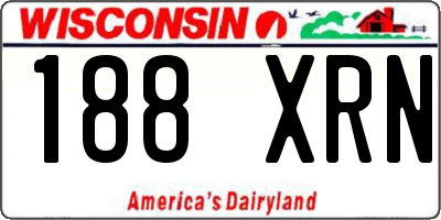 WI license plate 188XRN