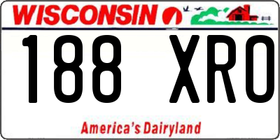 WI license plate 188XRO