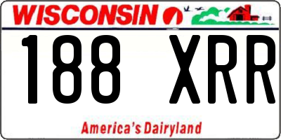 WI license plate 188XRR