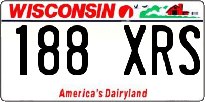 WI license plate 188XRS