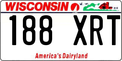 WI license plate 188XRT