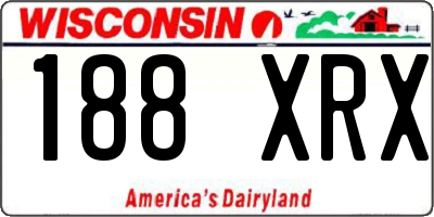 WI license plate 188XRX