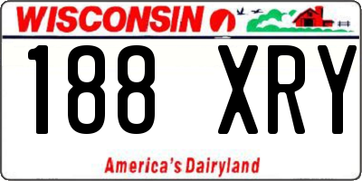 WI license plate 188XRY