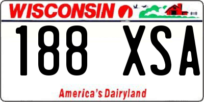 WI license plate 188XSA