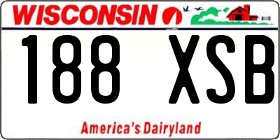 WI license plate 188XSB