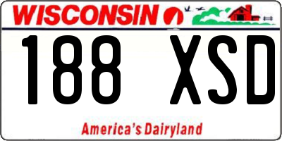 WI license plate 188XSD