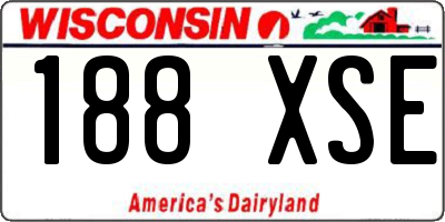 WI license plate 188XSE