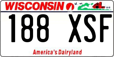 WI license plate 188XSF