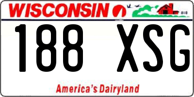 WI license plate 188XSG