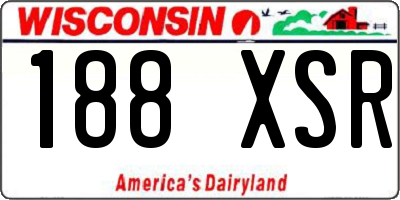 WI license plate 188XSR