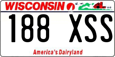 WI license plate 188XSS