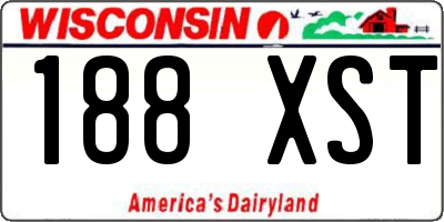WI license plate 188XST