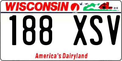 WI license plate 188XSV