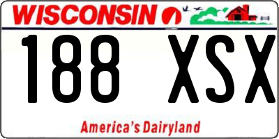 WI license plate 188XSX