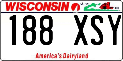 WI license plate 188XSY