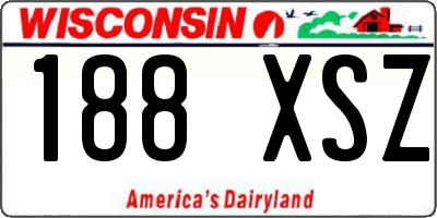 WI license plate 188XSZ
