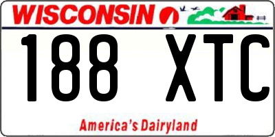 WI license plate 188XTC