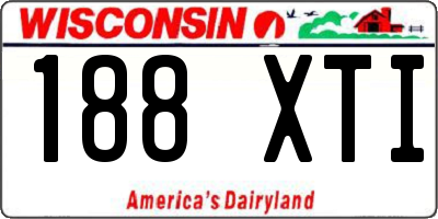 WI license plate 188XTI