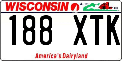 WI license plate 188XTK
