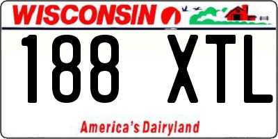 WI license plate 188XTL