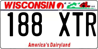 WI license plate 188XTR